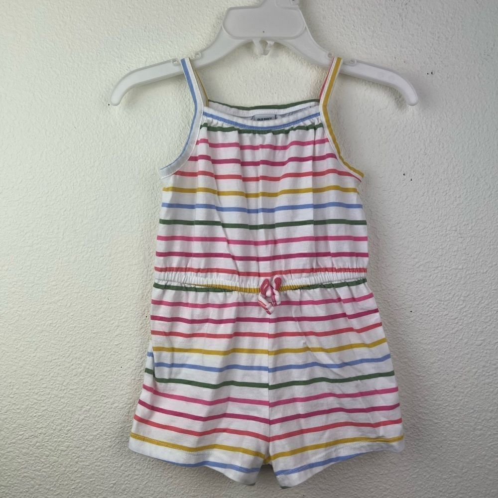 Old Navy Baby girls rainbow stripe shorts romper 6-12 months